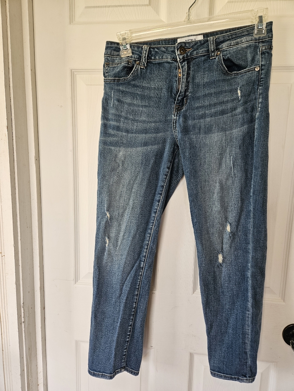 Distressed Women's Blue Jeans